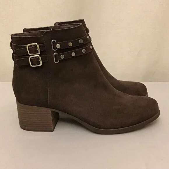 Koolaburra UGG 10 Gordana 1020132 Suede Ankle Boots Brown Booties Chunky Heels - Picture 11 of 12